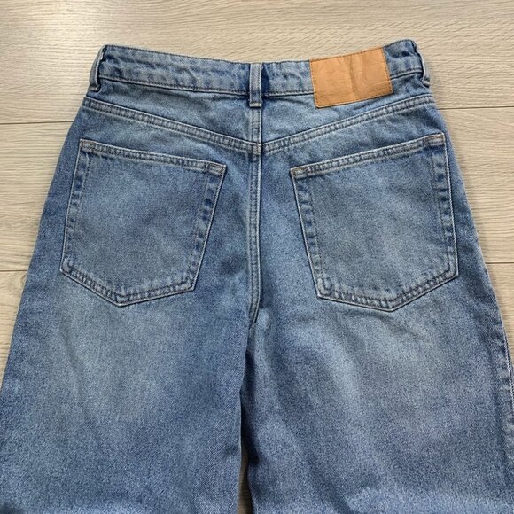 CHEAP MONDAY Ally Blue Gem High Waist Raw Hem Ankle Straight Jeans - Picture 6 of 16